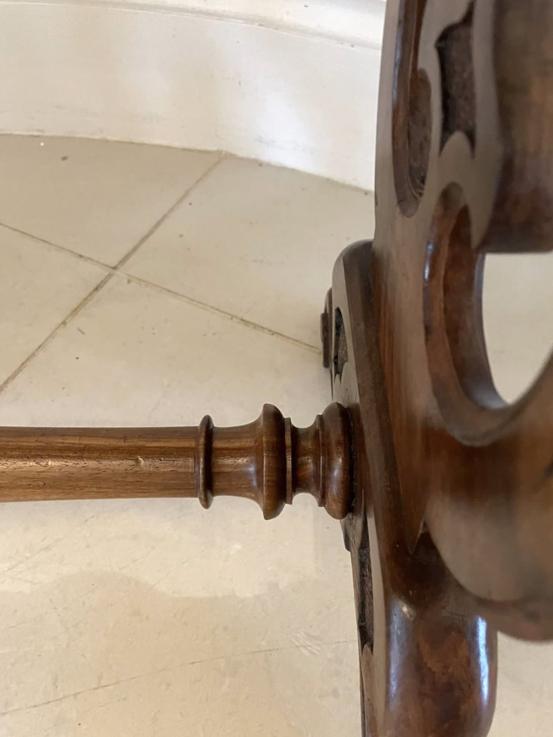 Antique Victorian Quality Burr Walnut Shaped Centre Table - Image 7